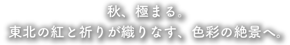 秋、極まる。東北の紅と祈りが織りなす、色彩の絶景へ。